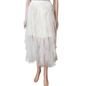 Elegant Ivory Layered Tulle Skirt